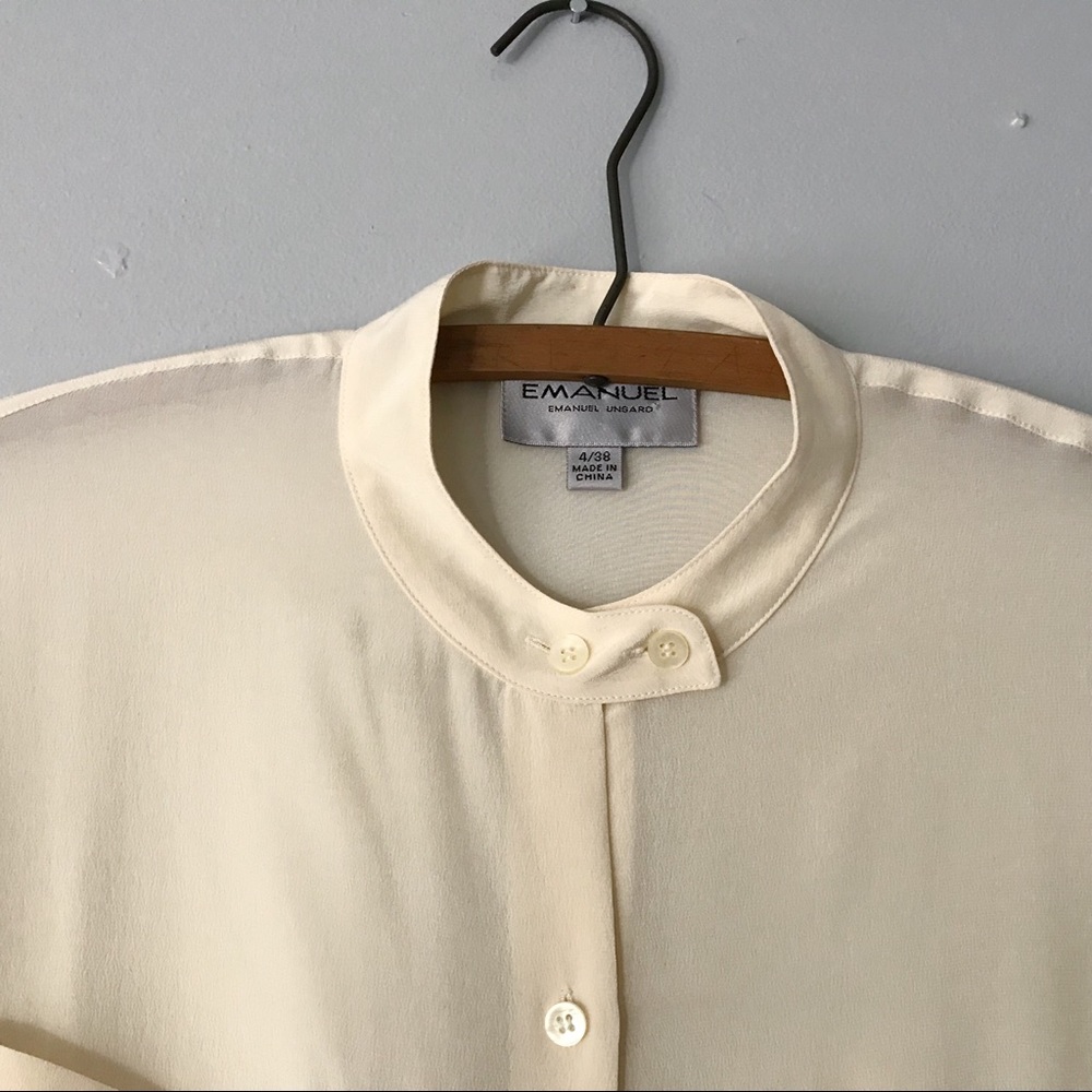 Emanuel Ungaro Ivory Silk Button Down Top - 4 - Picture 2 of 7